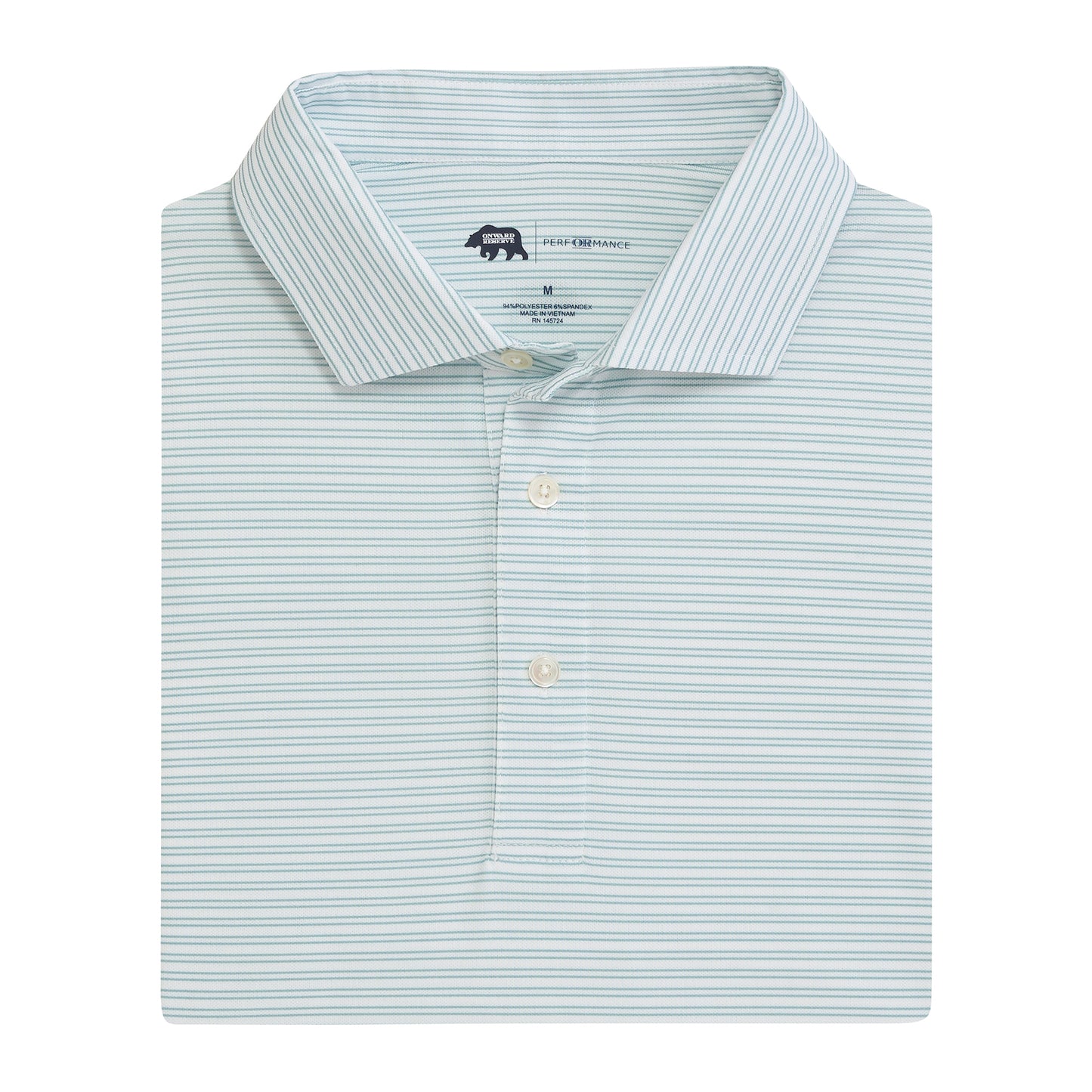 Pairing Stripe Performance Pique Polo - Aquifer