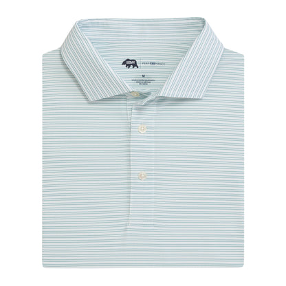 Pairing Stripe Performance Pique Polo - Aquifer