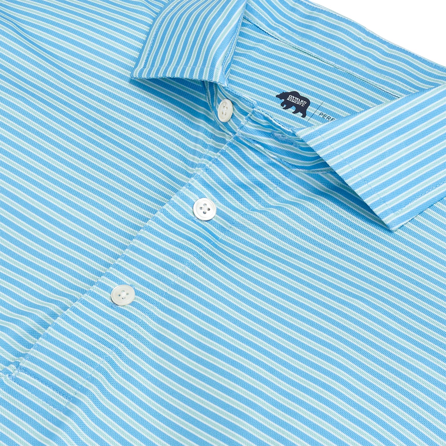 Trophy Stripe Performance Pique Polo - Azurine