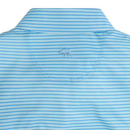 Trophy Stripe Performance Pique Polo - Azurine