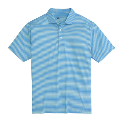 Trophy Stripe Performance Pique Polo - Azurine