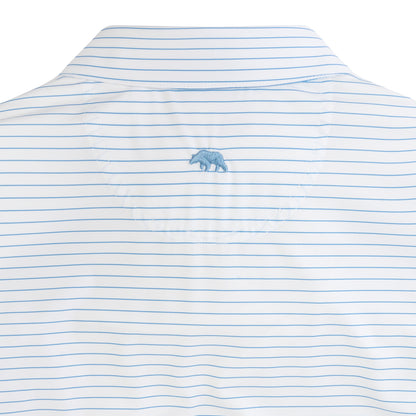 Atlantic Stripe Performance Polo - Azurine