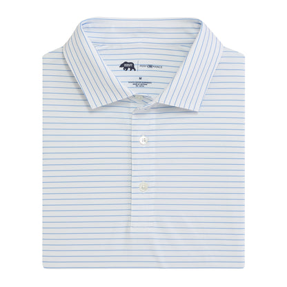 Atlantic Stripe Performance Polo - Azurine