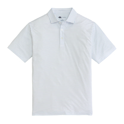 Atlantic Stripe Performance Polo - Azurine