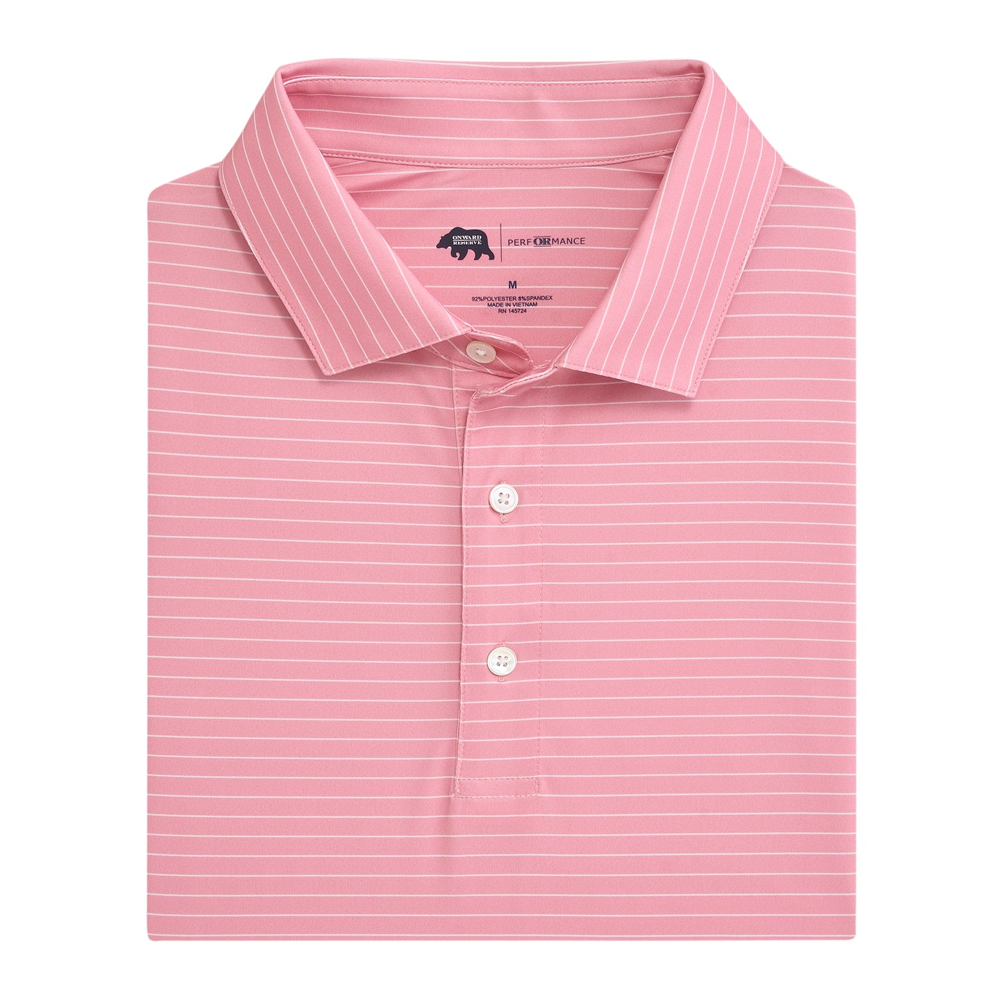 Atlantic Stripe Performance Polo - Orchid