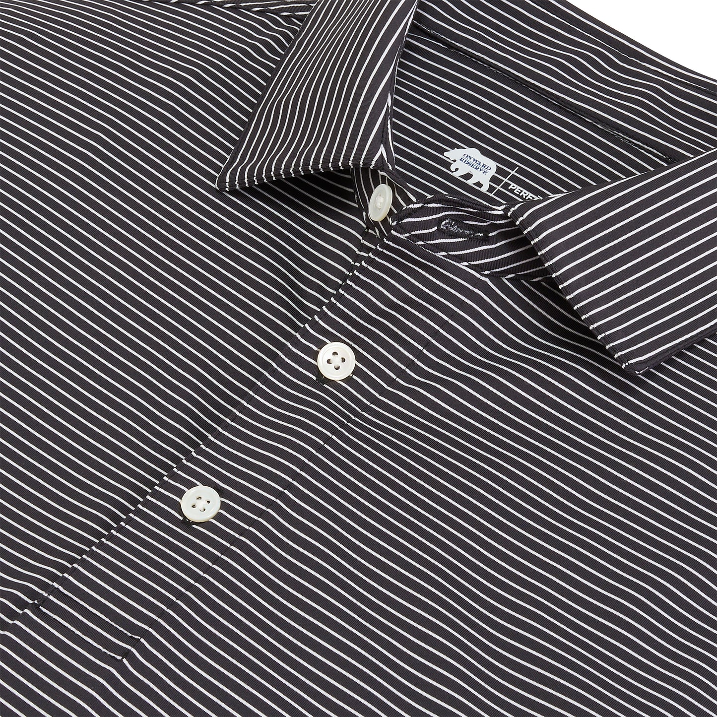 Birdie Stripe Performance Polo - Black/White