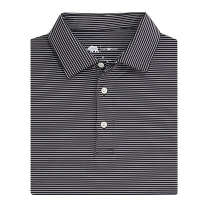 Birdie Stripe Performance Polo - Black/White