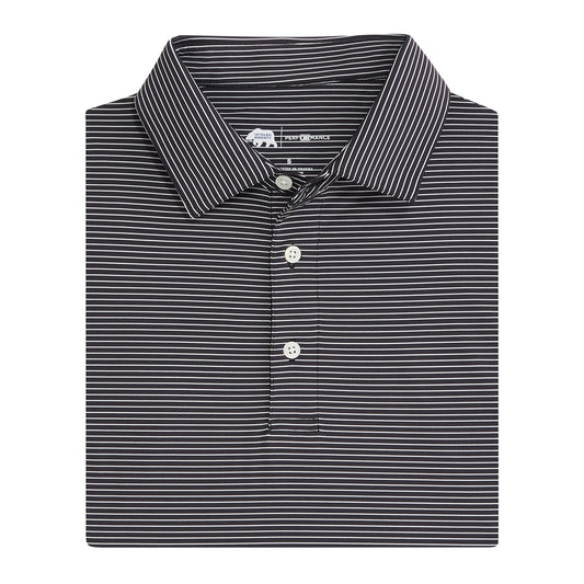 Birdie Stripe Performance Polo - Black/White