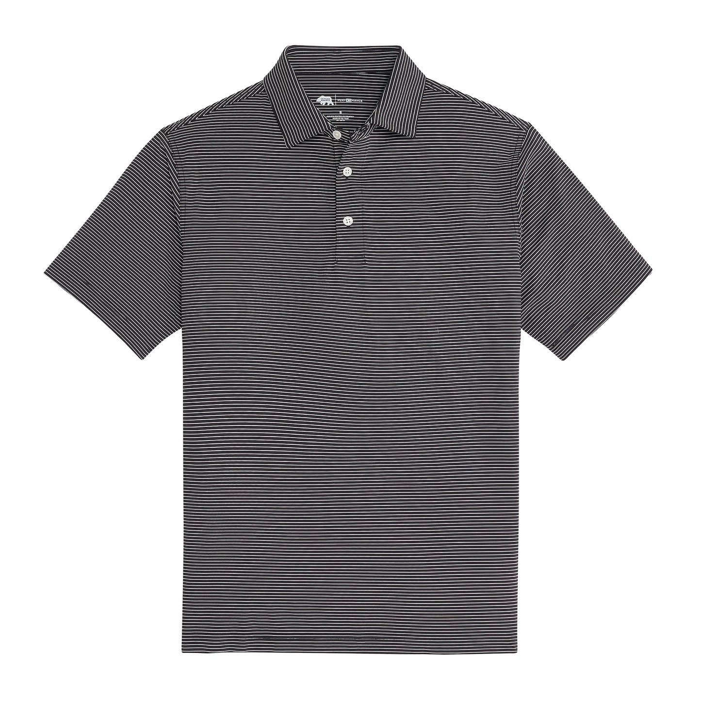 Birdie Stripe Performance Polo - Black/White