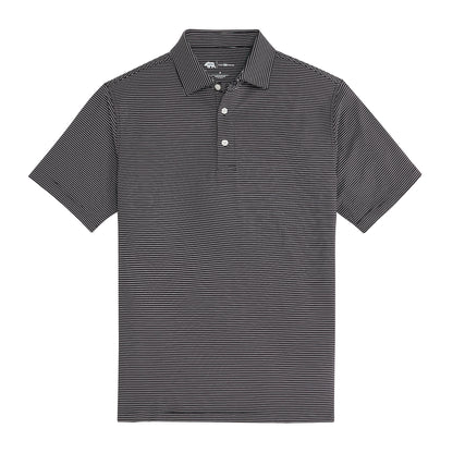 Birdie Stripe Performance Polo - Black/White