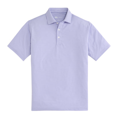Birdie Stripe Performance Polo - Heron
