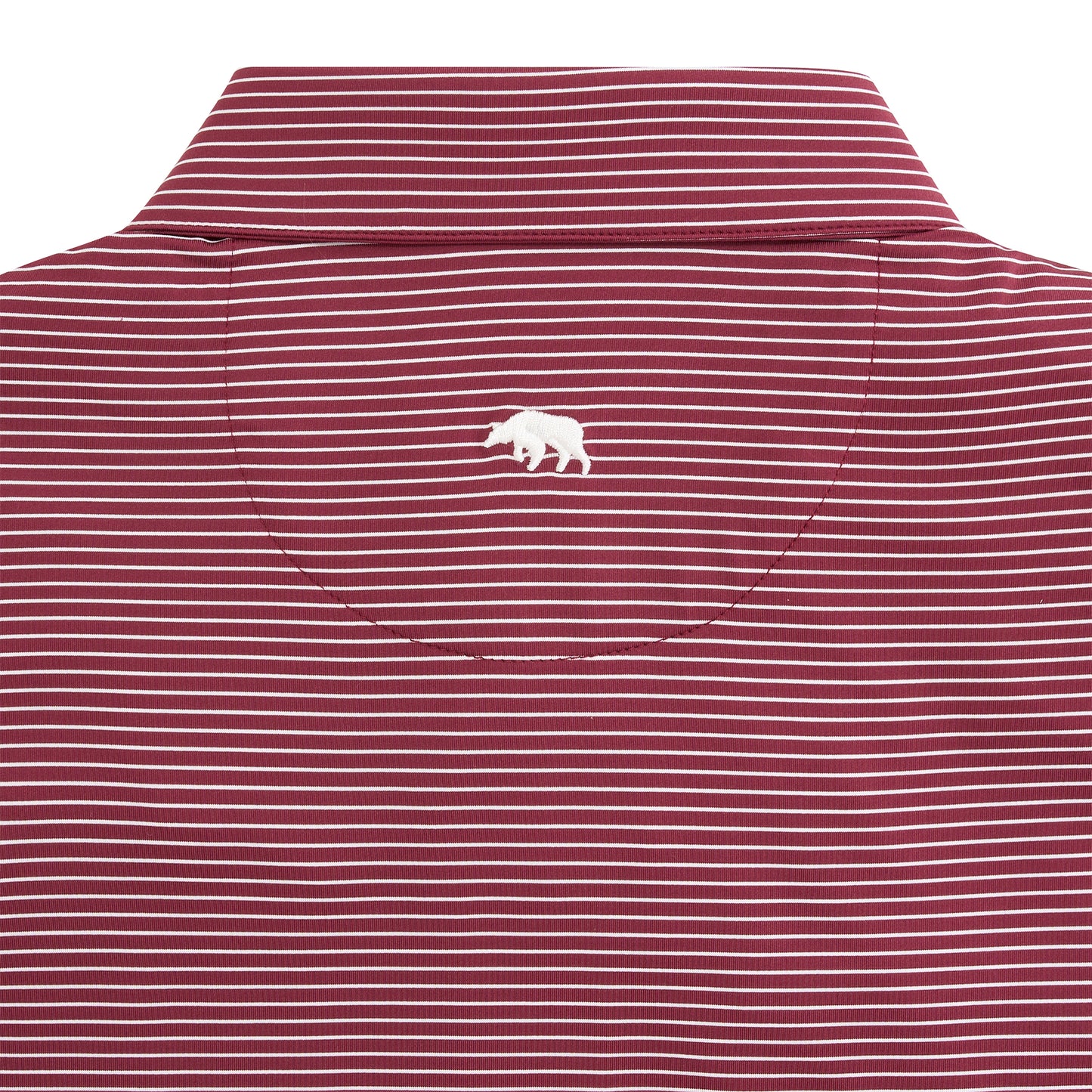 Birdie Stripe Performance Polo - Maroon/White