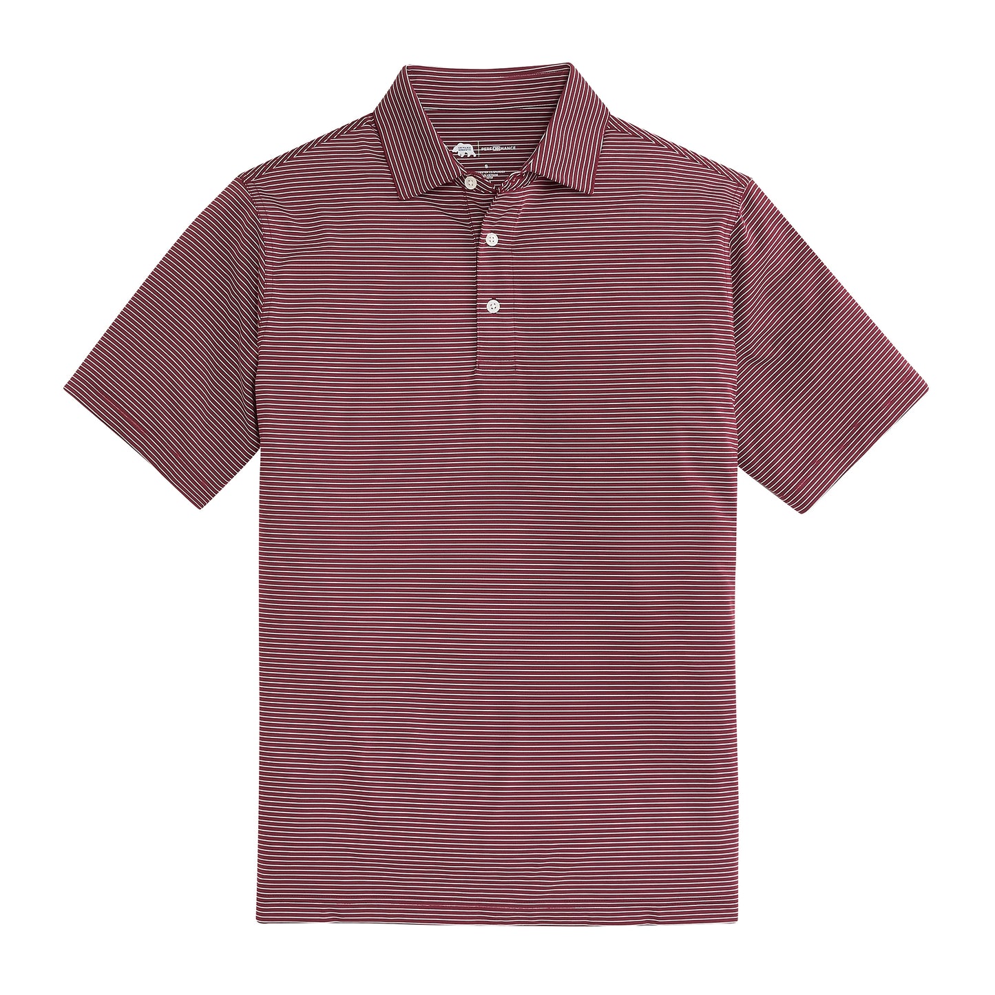 Birdie Stripe Performance Polo - Maroon/White