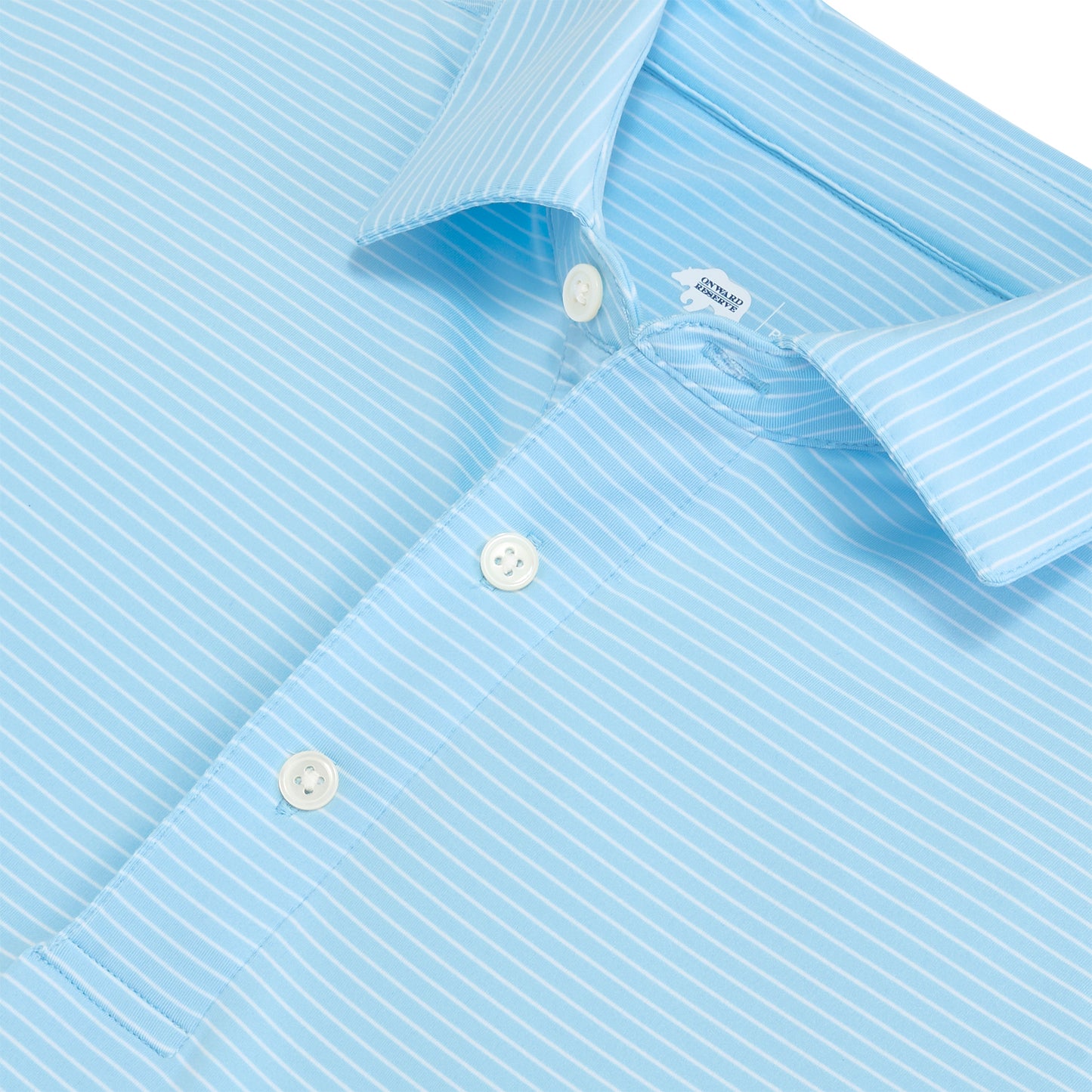 Birdie Stripe Performance Polo - Sky