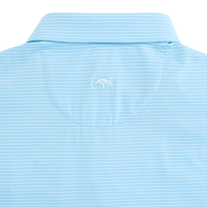 Birdie Stripe Performance Polo - Sky