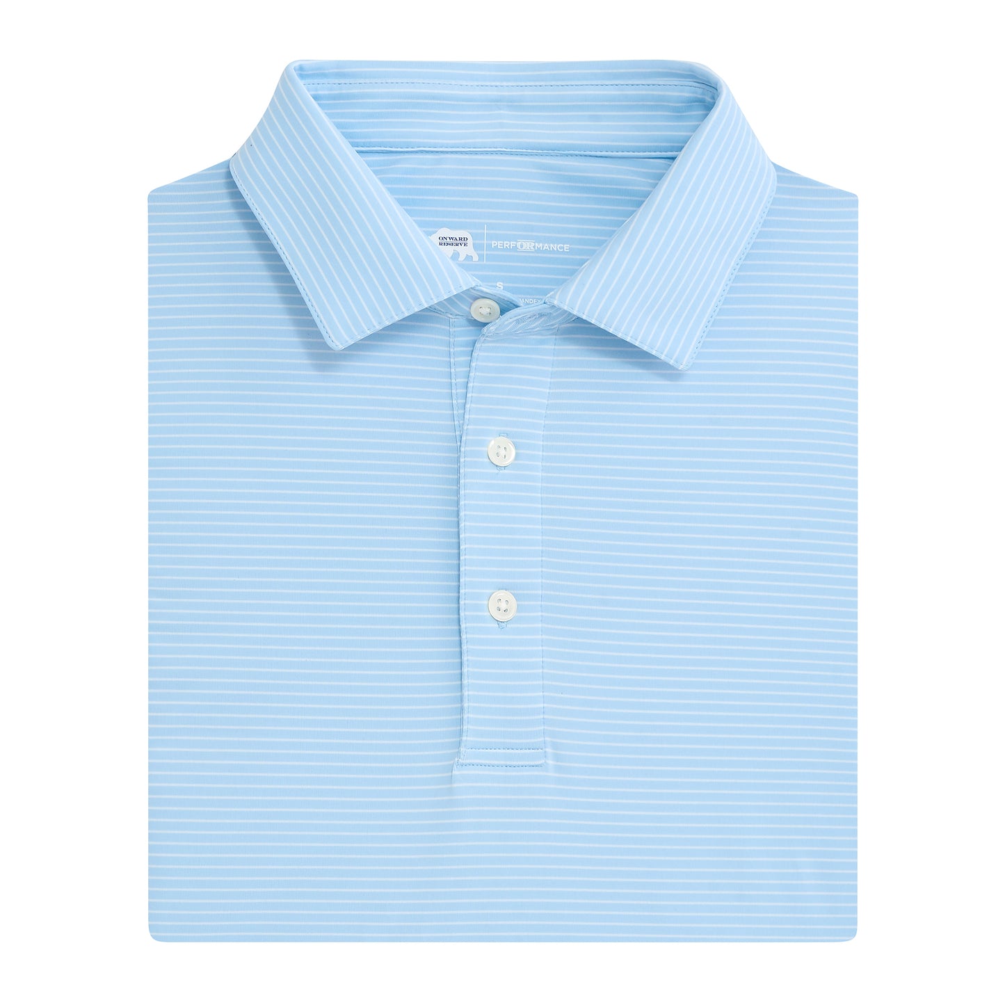 Birdie Stripe Performance Polo - Sky