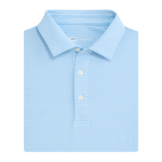 Birdie Stripe Performance Polo - Sky