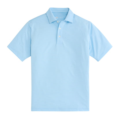 Birdie Stripe Performance Polo - Sky