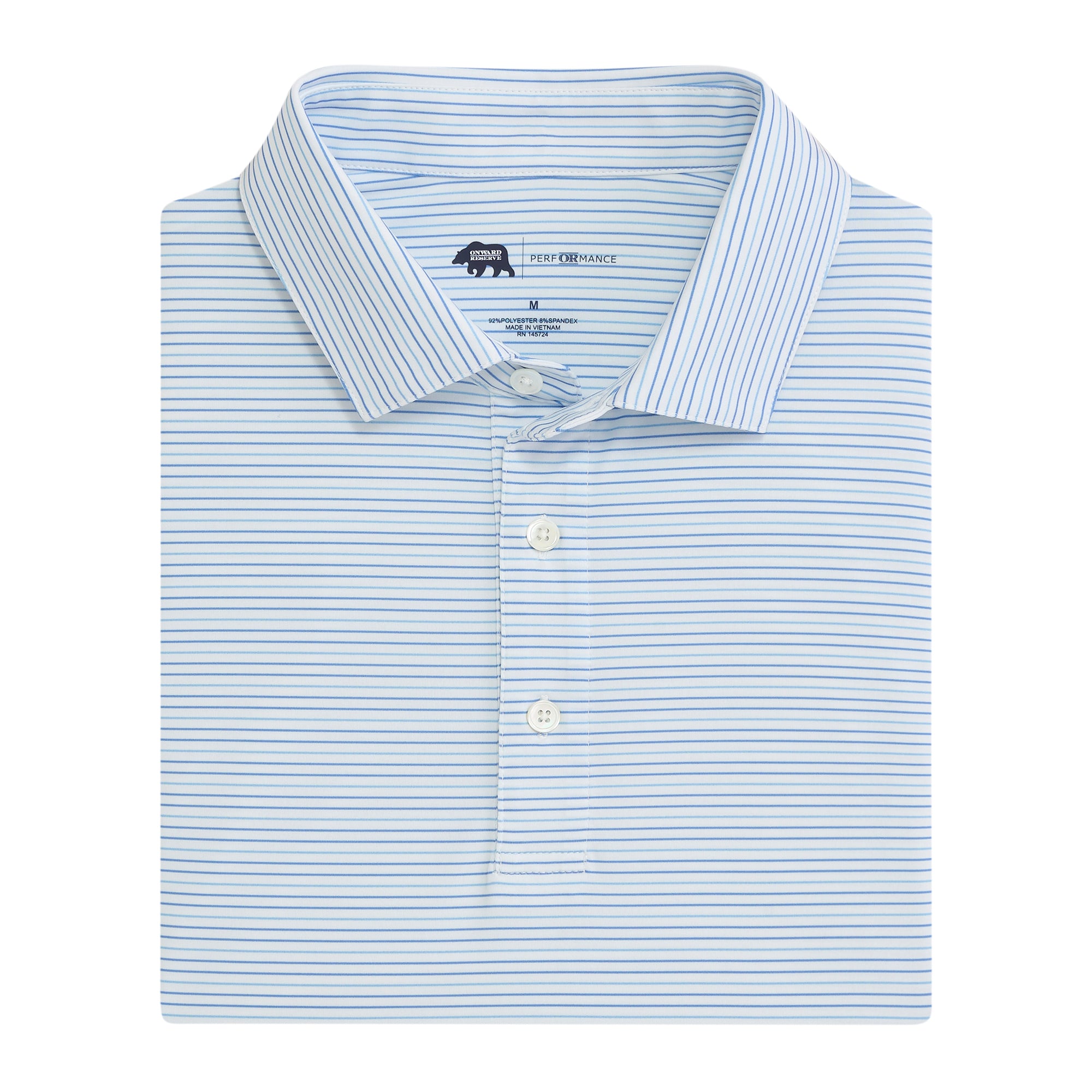Driver Stripe Performance Polo - Azurine – Onward Reserve
