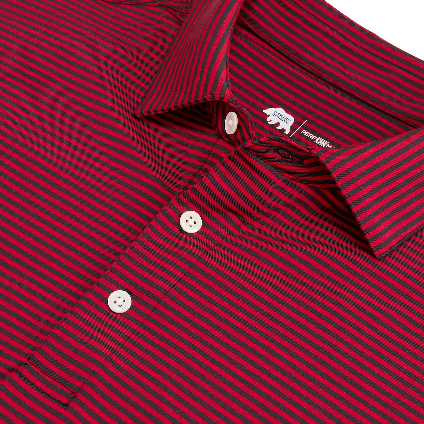 Echo Stripe Performance Polo - Red/Black