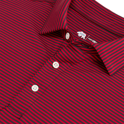 Echo Stripe Performance Polo - Red/Black