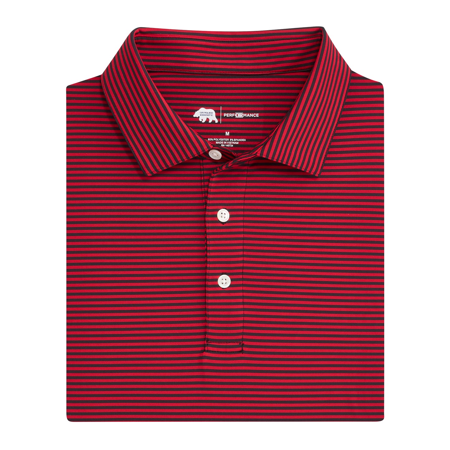Echo Stripe Performance Polo - Red/Black