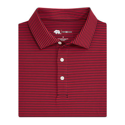 Echo Stripe Performance Polo - Red/Black