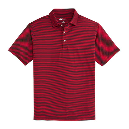Echo Stripe Performance Polo - Red/Black