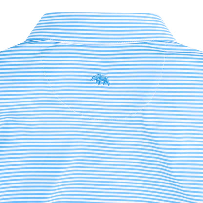 Echo Stripe Performance Polo - Sky