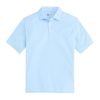 Echo Stripe Performance Polo - Sky