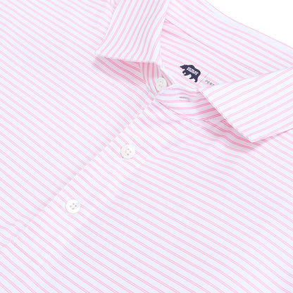 Wake Stripe Performance Polo - Sea Pink