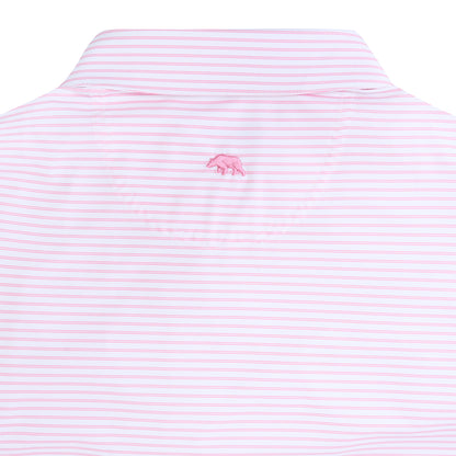 Wake Stripe Performance Polo - Sea Pink