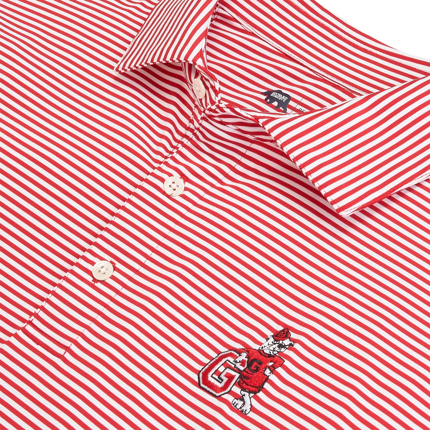 UGA G Dog Echo Stripe Performance Polo - Red