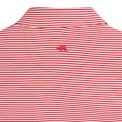 Echo Stripe Performance Polo - Red