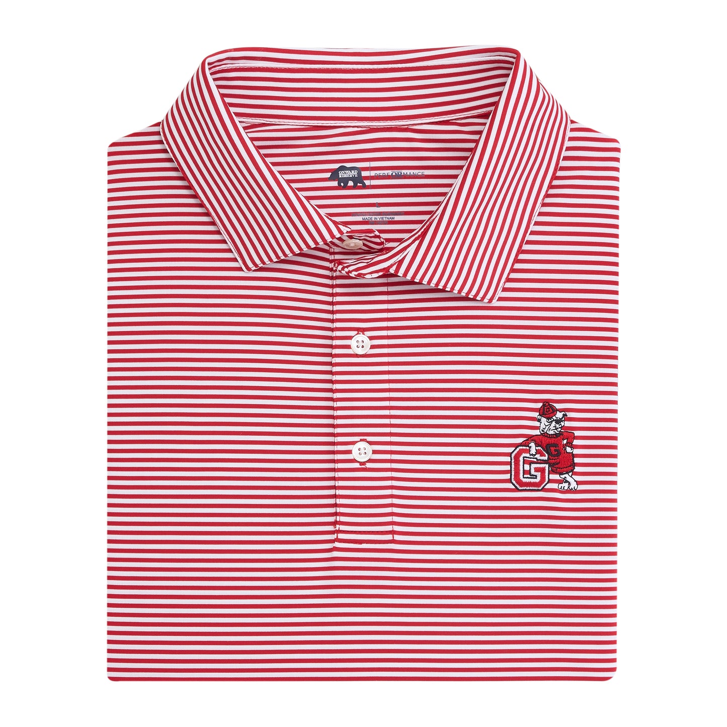 UGA G Dog Echo Stripe Performance Polo - Red