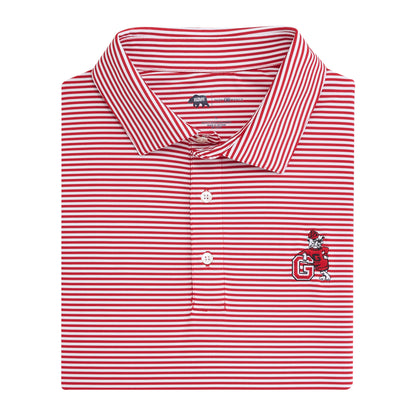 UGA G Dog Echo Stripe Performance Polo - Red