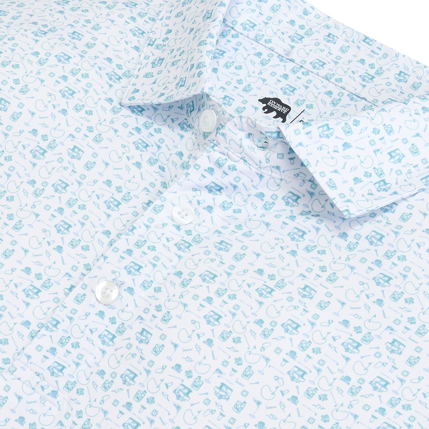 19th Hole Printed Performance Polo - Breeze