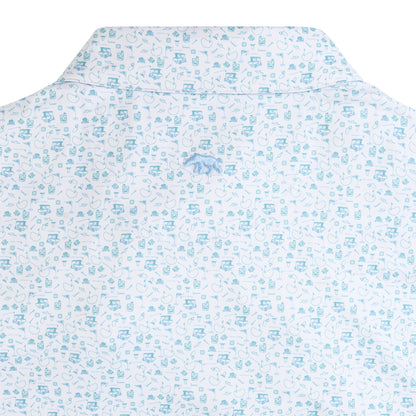 19th Hole Printed Performance Polo - Breeze