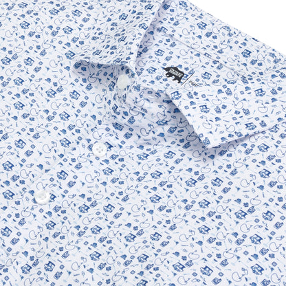 19th Hole Printed Performance Polo - Ensign Blue