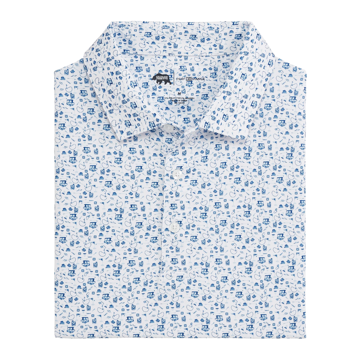 19th Hole Printed Performance Polo - Ensign Blue