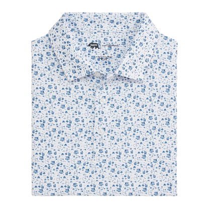 19th Hole Printed Performance Polo - Ensign Blue