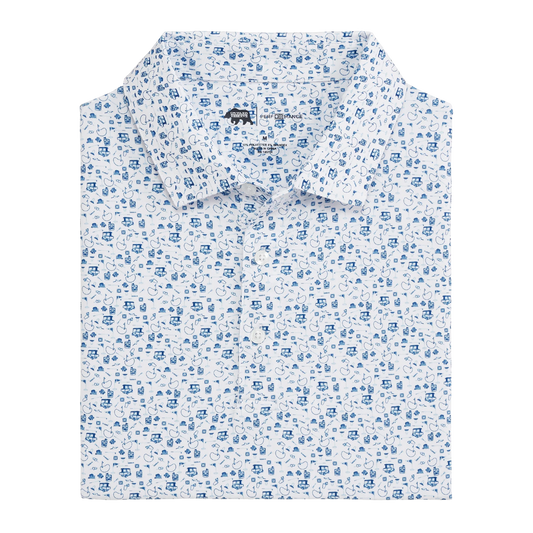 19th Hole Printed Performance Polo - Ensign Blue