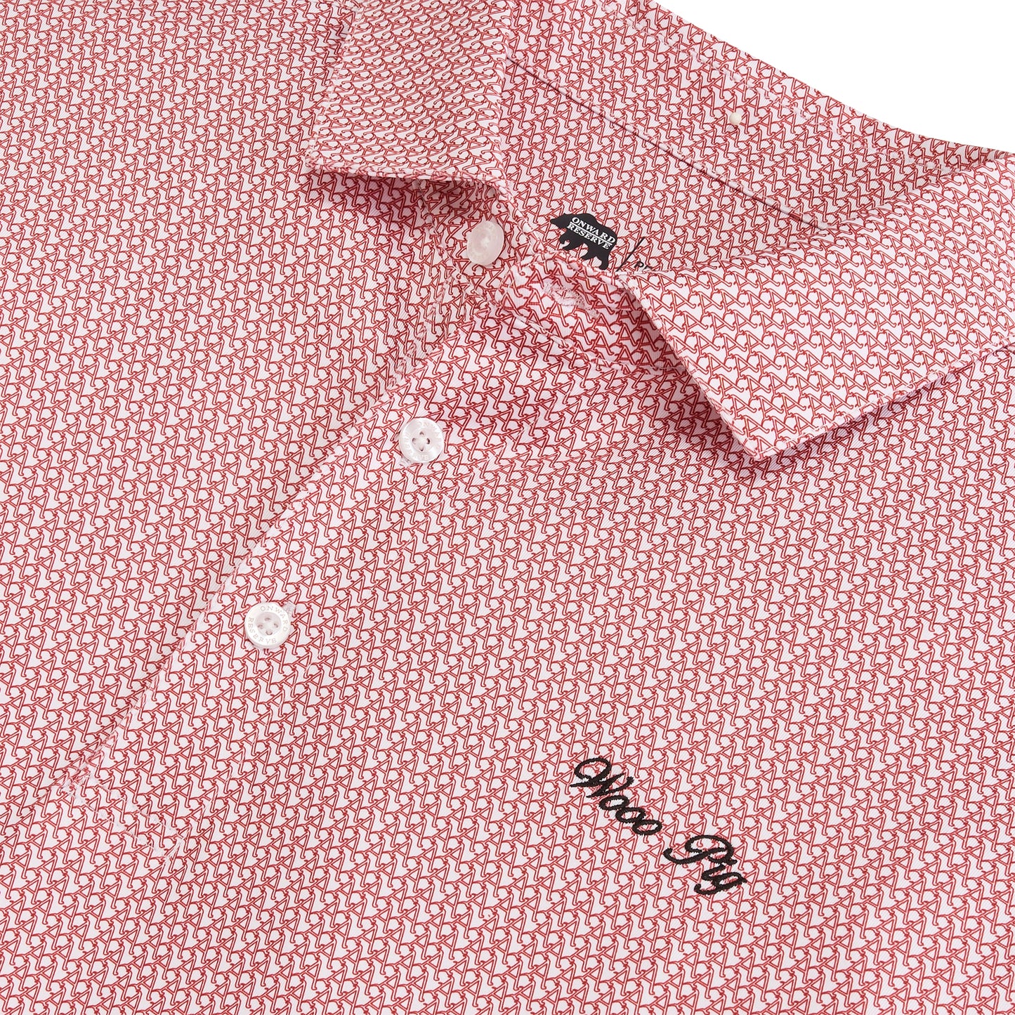 Arkansas Baseball A Printed Performance Polo - White