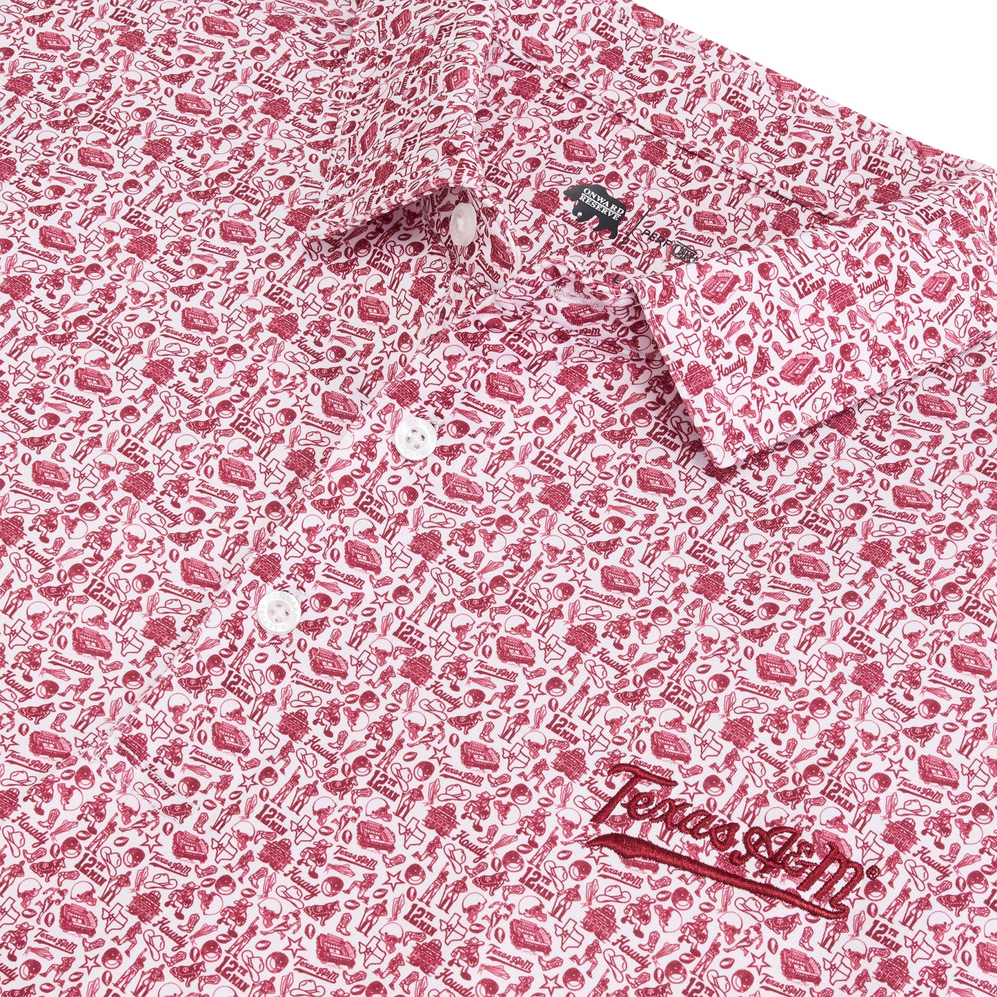 Texas A&M Icons Printed Performance Polo - White