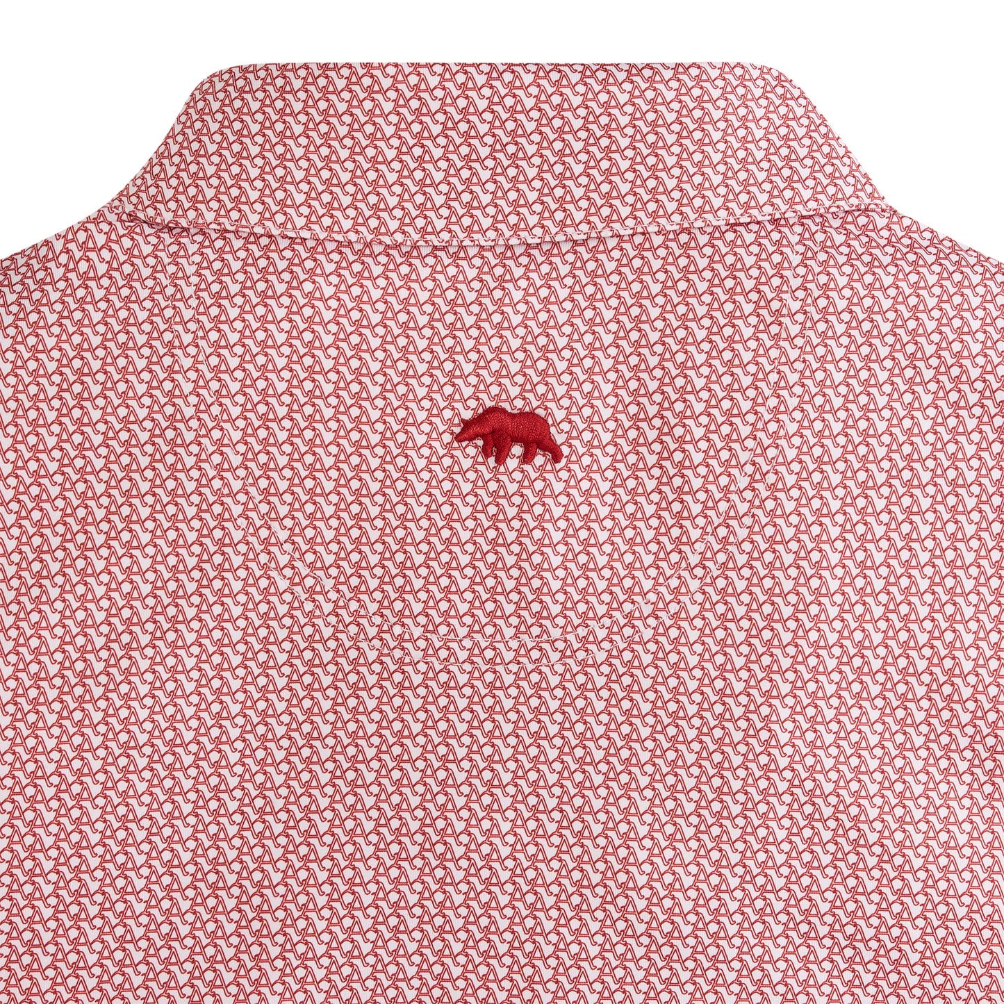 Arkansas Baseball A Printed Performance Polo - White