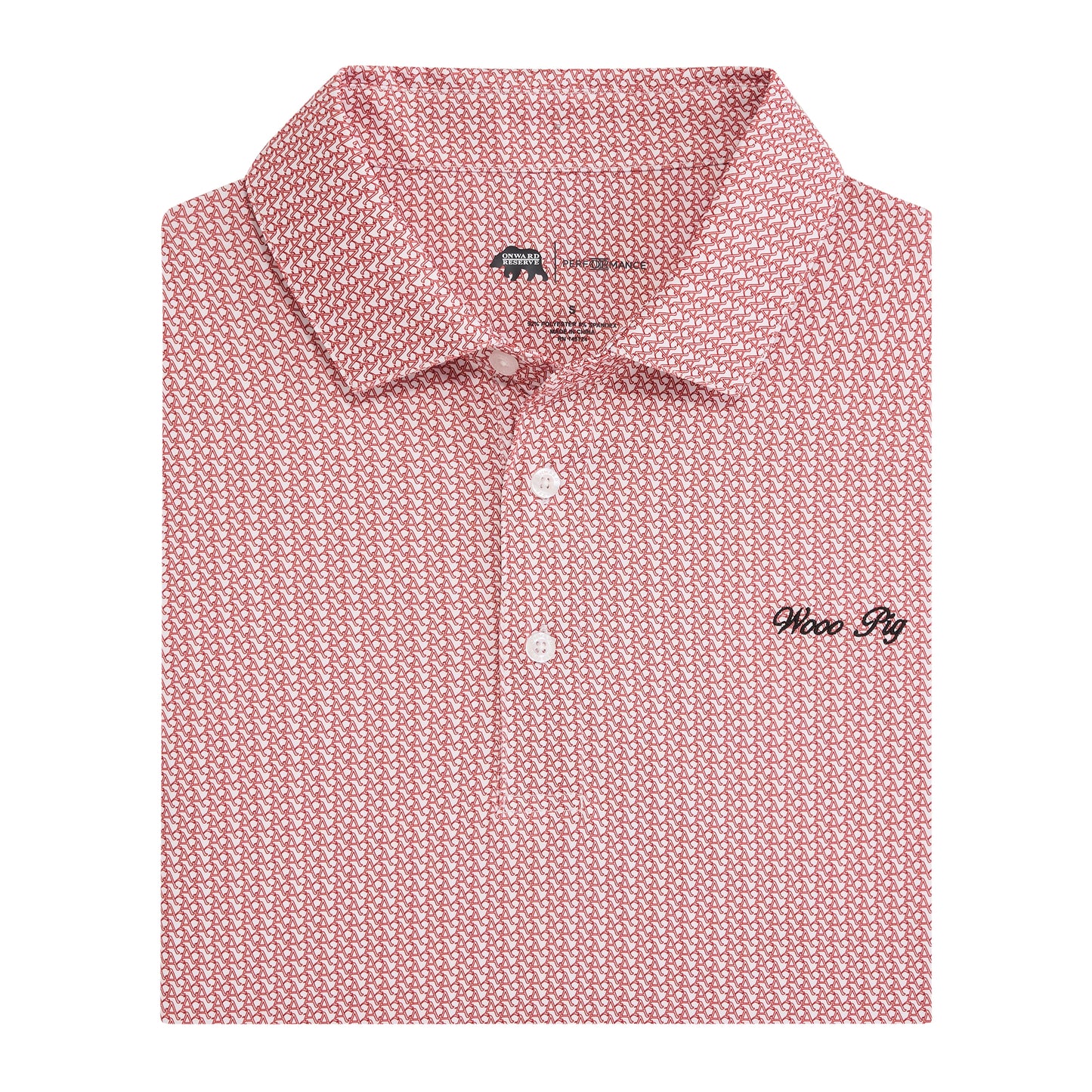 Arkansas Baseball A Printed Performance Polo - White