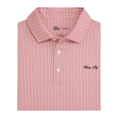 Arkansas Baseball A Printed Performance Polo - White