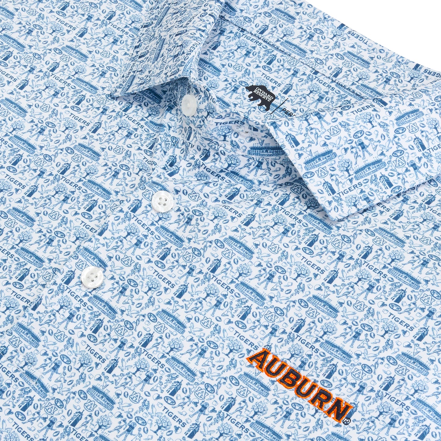 Auburn Icons Printed Performance Polo