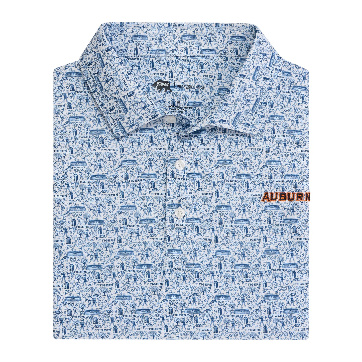 Auburn Icons Printed Performance Polo