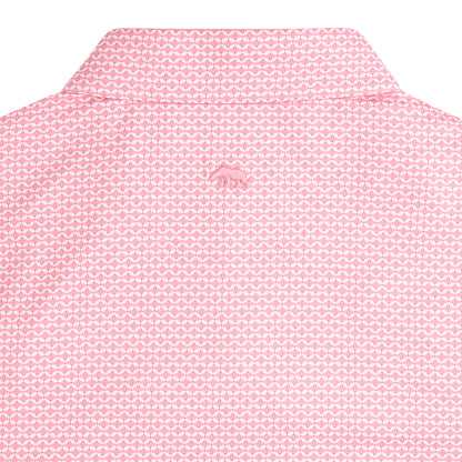 Barb Printed Performance Polo - Sea Pink